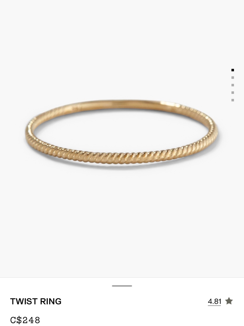 Mejuri 14 k Gold Twisted Ring